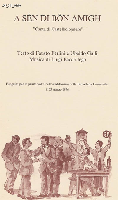 La copertina dello spartito della Canta di Castelbolognese