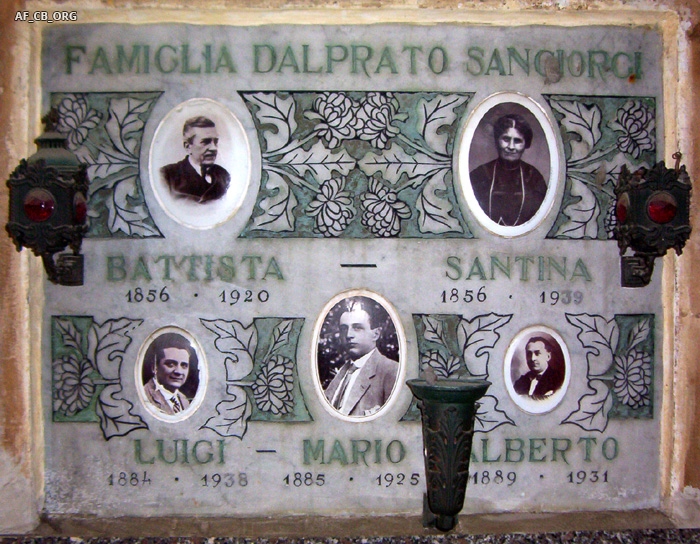 Cimitero di Castel Bolognese: tomba della famiglia Dal Prato-Sangiorgi