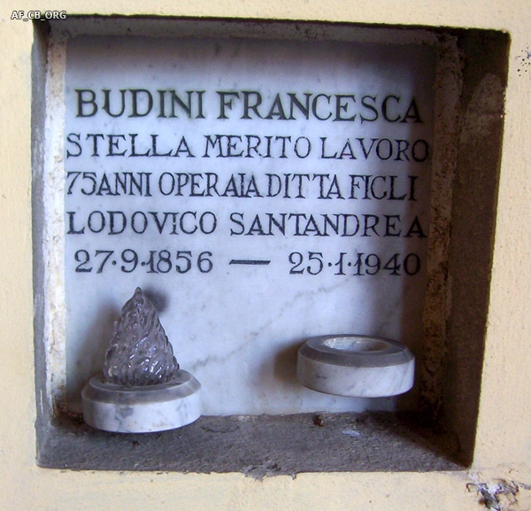 Cimitero di Castel Bolognese: tomba di Francesca Budini