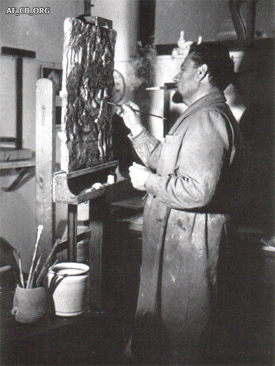 Particolare dello "Studio Ceramico" di via Croce a Faenza (1944)