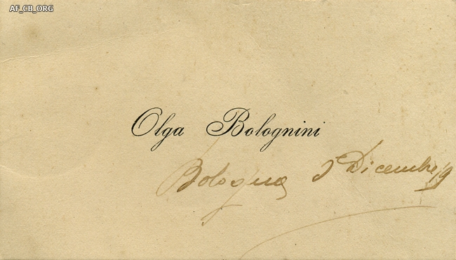 Biglietto da visita di Olga Bolognini