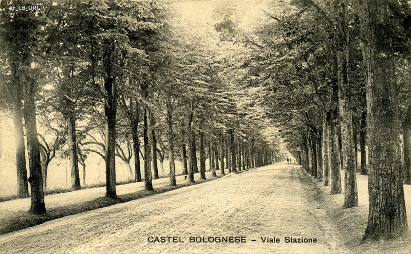 Il viale della stazione in una cartolina spedita nel 1916